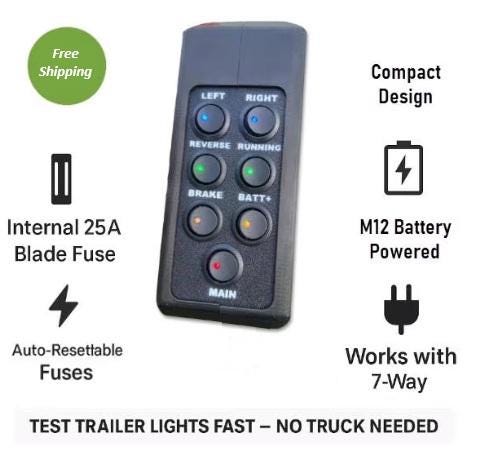 Milwaukee M18 Trailer Light Tester | 7-Pin Connector | Battery Powered Diagnostic Tool |RV trailer